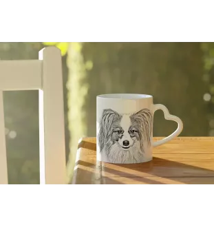 Papillon kubek z psem good morning serce Art-Dog