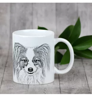 Papillon kubek z psem I love Art-Dog