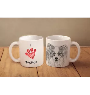 Papillon, Continental Toy Spaniel, Butterfly dog - cup with a dog, cute cup with graphics, a gift with your photo from the Art-Dog brand