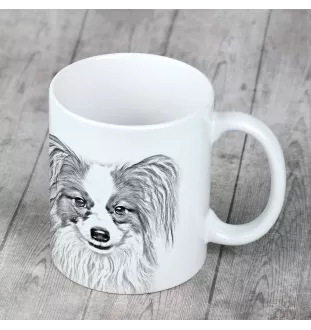 Papillon, Continental Toy Spaniel, Butterfly dog - cup with a dog, cheerful cup for a dog lover, personalized gift from the Art-Dog brand
