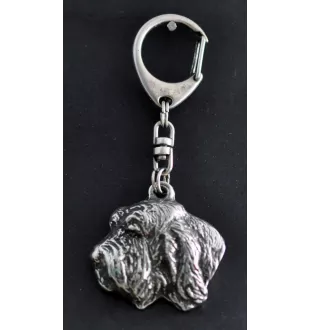 Kleiner Basset Griffon Vendéen, Petit Basset Griffon Vendéen - Versilberter Schlüsselanhänger mit Hund, Handtaschen-Dekoration, Rucksack-Anhänger der Marke Art-Dog