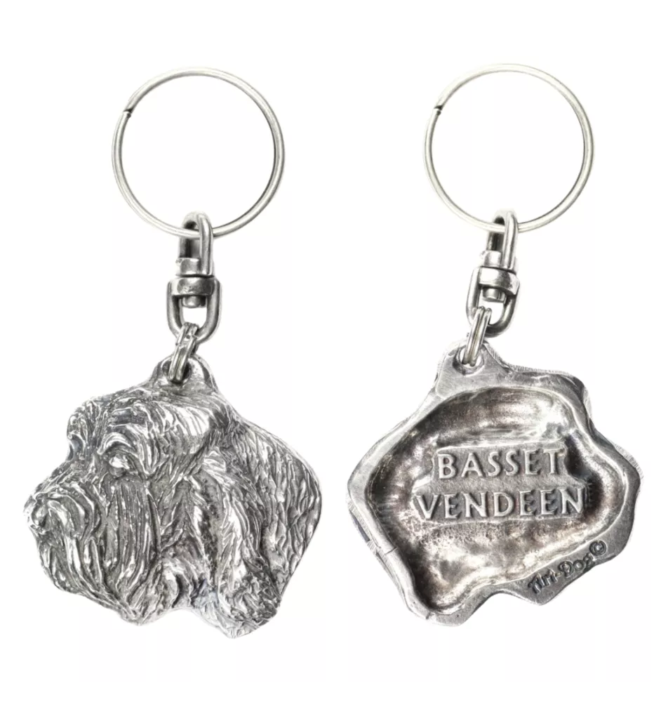 Petit Basset Griffon Vendéen - Silver-plated dog pendant, handbag decoration, backpack pendant by Art-Dog brand