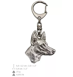 Pharaoh Hound, Kelb tal-Fenek - Silver-plated key ring with dog, handbag decoration, backpack pendant by Art-Dog brand