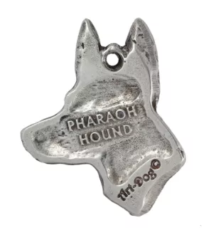 Pharaoh Hound, Kelb tal-Fenek - Silver-plated key ring with dog, handbag decoration, backpack pendant by Art-Dog brand