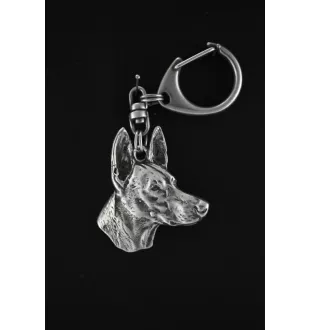 Pharaoh Hound, Kelb tal-Fenek - Silver-plated key ring with dog, handbag decoration, backpack pendant by Art-Dog brand