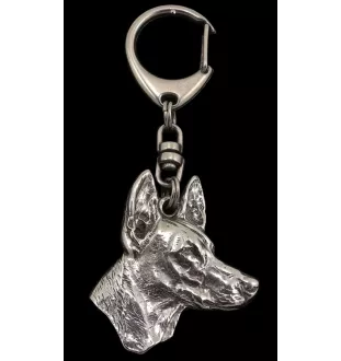 Pharaoh Hound, Kelb tal-Fenek - Silver-plated key ring with dog, handbag decoration, backpack pendant by Art-Dog brand