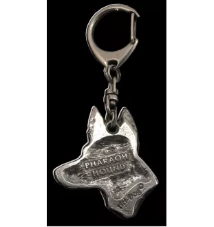 Pharaoh Hound, Kelb tal-Fenek - Silver-plated key ring with dog, handbag decoration, backpack pendant by Art-Dog brand