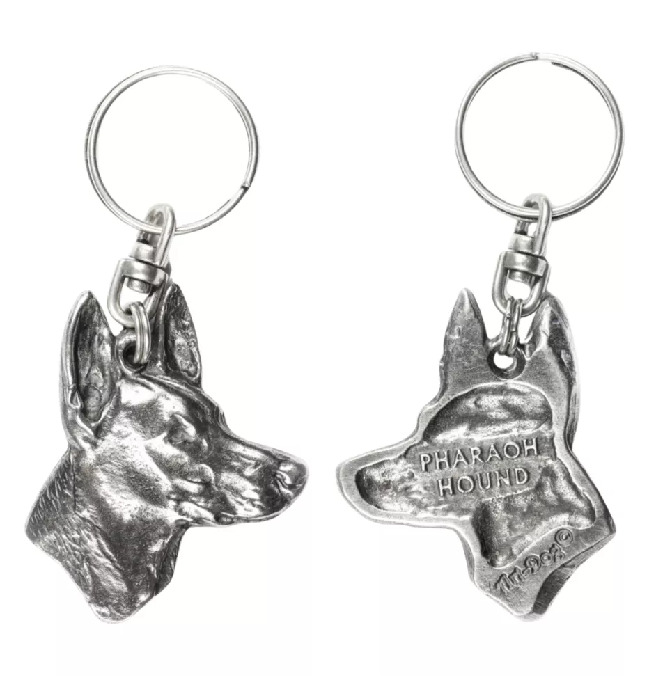 Pharaoh Hound, Kelb tal-Fenek - Silver-plated dog pendant, handbag decoration, backpack pendant by Art-Dog brand