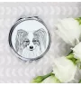 Papillon, Continental Toy Spaniel, Butterfly dog - Pocket mirror with a dog, personalized mirror for a purse, compact mirror with Art-Dog brand print.