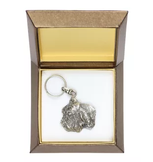 Petit basset griffon vendéen - Pendentif argenté avec un chien dans une boîte décorative, décoration de sac à main, pendentif de sac à dos par la marque Art-Dog