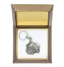 Kleiner Basset Griffon Vendéen, Petit Basset Griffon Vendéen - Versilberter Anhänger mit einem Hund in einer dekorativen Box, Handtaschenschmuck, Rucksackanhänger der Marke Art-Dog