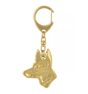 Pharaoh Hound, Kelb tal-Fenek - Gilded key ring with dog in gift box, handbag decoration, luxury accessory by Art-Dog brand