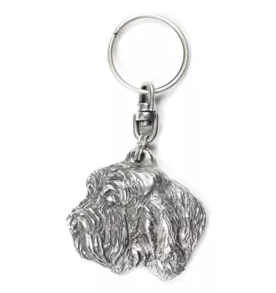 Kleiner Basset Griffon Vendéen, Petit Basset Griffon Vendéen - Versilberter Anhänger mit einem Hund in einer dekorativen Box, Handtaschenschmuck, Rucksackanhänger der Marke Art-Dog