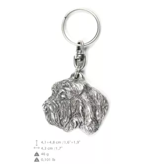 Petit basset griffon vendéen - Pendentif argenté avec un chien dans une boîte décorative, décoration de sac à main, pendentif de sac à dos par la marque Art-Dog