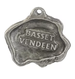 Petit basset griffon vendéen - Porte-clés argenté avec un chien dans une boîte cadeau, décoration de sac à main, pendentif de sac à dos par la marque Art-Dog