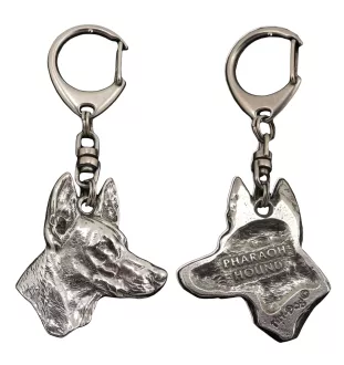 Pharaonenhund, Pharaoh Hound, Kelb tal-Fenek - Versilberter Schlüsselanhänger mit Hund in einer Geschenkbox, Handtaschenschmuck, Rucksackanhänger der Marke Art-Dog