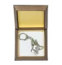 Pharaoh Hound, Kelb tal-Fenek - Silver-plated key ring with a dog in a gift box, handbag decoration, backpack pendant by Art-Dog brand