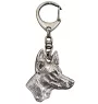 Chien du pharaon, Lévrier du pharaon - Porte-clés argenté avec un chien dans une boîte cadeau, décoration de sac à main, pendentif de sac à dos par la marque Art-Dog