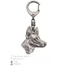 Chien du pharaon, Lévrier du pharaon - Porte-clés argenté avec un chien dans une boîte cadeau, décoration de sac à main, pendentif de sac à dos par la marque Art-Dog