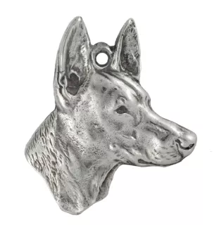 Chien du pharaon, Lévrier du pharaon - Porte-clés argenté avec un chien dans une boîte cadeau, décoration de sac à main, pendentif de sac à dos par la marque Art-Dog