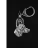Chien du pharaon, Lévrier du pharaon - Porte-clés argenté avec un chien dans une boîte cadeau, décoration de sac à main, pendentif de sac à dos par la marque Art-Dog