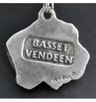 Petit basset griffon vendéen - collier avec un chien, pendentif en plaqué argent pour les fans de chiens, bijoux uniques de la marque Art-Dog