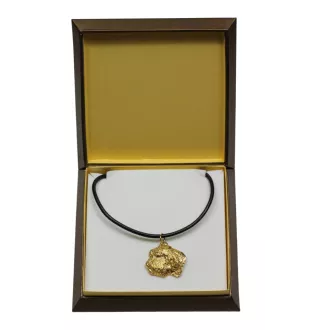 Petit Basset Griffon Vendéen - Dog necklace in gift box, gold-plated pendant for dog fan, striking jewellery by Art-Dog