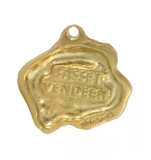 Petit basset griffon vendéen - Collier de chien dans une boîte cadeau, pendentif plaqué or pour les fans de chiens, bijoux remarquables par Art-Dog
