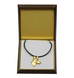 Chien du pharaon, Lévrier du pharaon - Collier de chien dans une boîte cadeau, pendentif plaqué or pour les fans de chiens, bijoux remarquables par Art-Dog