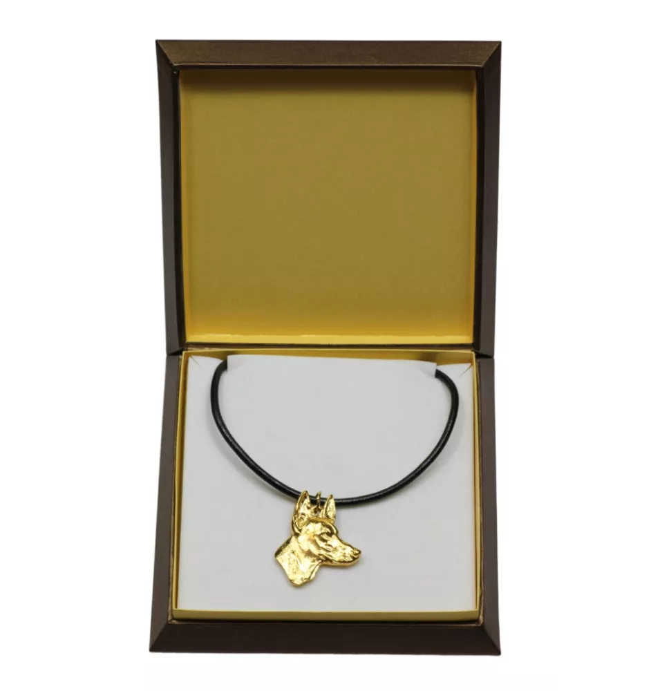 Pharaoh Hound, Kelb tal-Fenek - Dog necklace in gift box, gold-plated pendant for dog fan, striking jewellery by Art-Dog