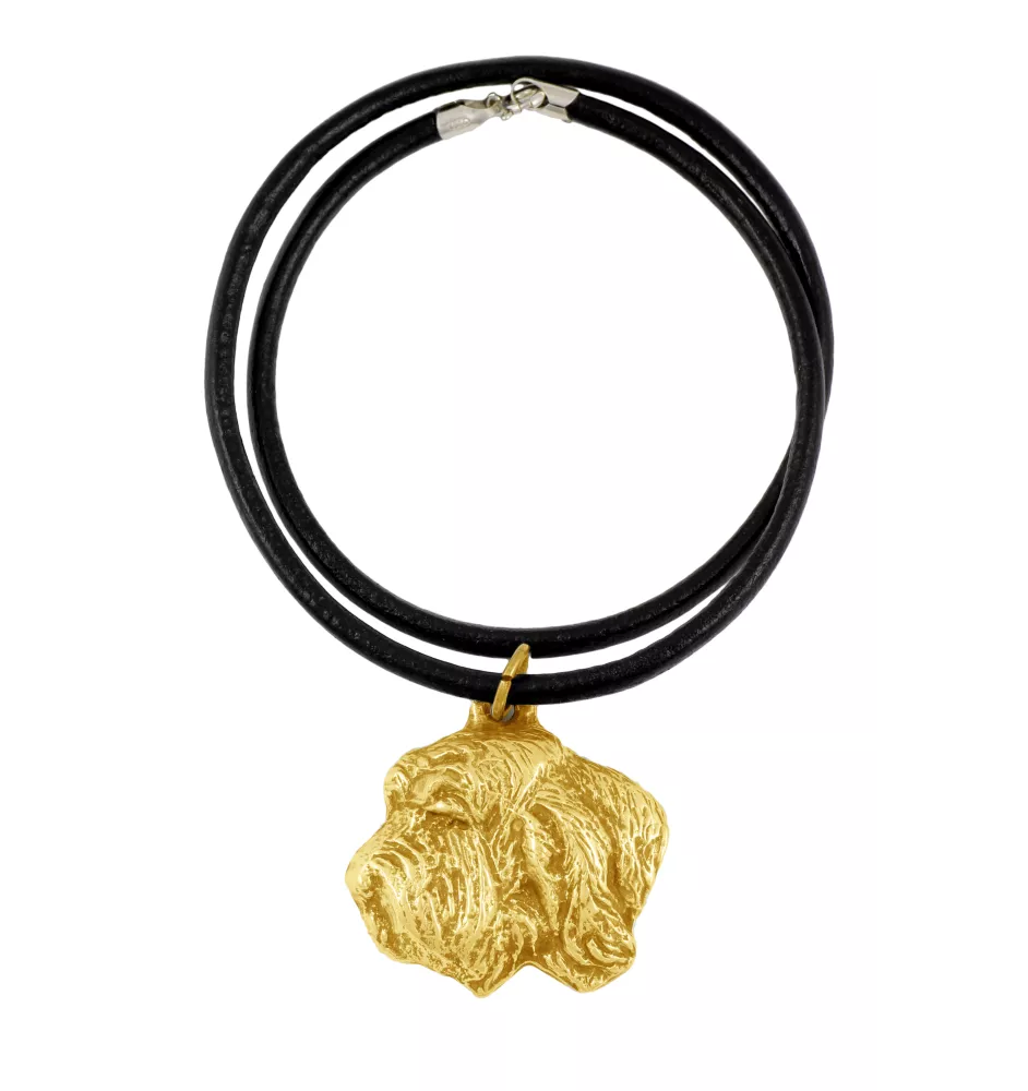Petit basset griffon vendéen - Collier pour chien, pendentif plaqué or pour fan de chien, bijoux uniques de la marque Art-Dog