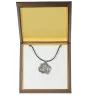 Petit basset griffon vendéen - Collier de chien dans une boîte cadeau, médaillon argenté pour fan de chien, pendentif remarquable de la marque Art-Dog