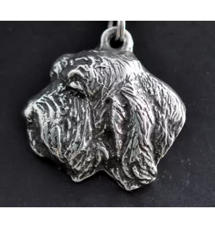 Kleiner Basset Griffon Vendéen, Petit Basset Griffon Vendéen - Hundehalsband in Geschenkbox, versilbertes Medaillon für Hundefans, markanter Anhänger der Marke Art-Dog