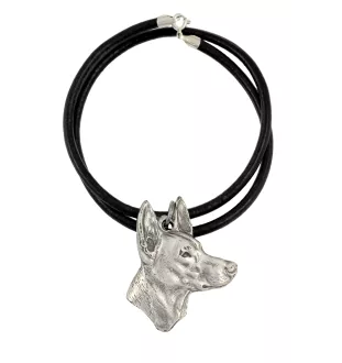 Pharaonenhund, Pharaoh Hound, Kelb tal-Fenek - Hundehalsband in Geschenkbox, versilbertes Medaillon für Hundefans, markanter Anhänger der Marke Art-Dog