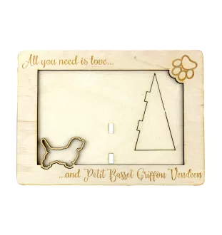 Petit basset griffon vendéen - Cadre photo, cadre en bois gravé, un joli gadget pour l'amoureux des chiens par Art-Dog