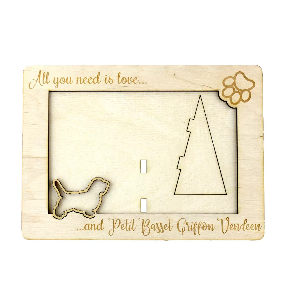 Petit basset griffon vendéen - Cadre photo, cadre en bois gravé, un joli gadget pour l'amoureux des chiens par Art-Dog