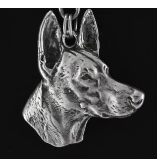 Chien du pharaon, Lévrier du pharaon - Collier de chien dans une boîte cadeau, médaillon argenté pour fan de chien, pendentif remarquable de la marque Art-Dog