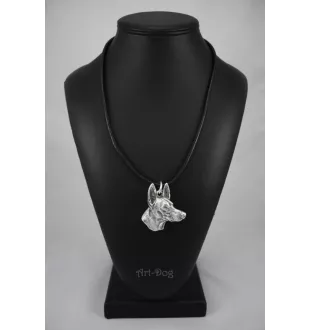 Chien du pharaon, Lévrier du pharaon - Collier de chien dans une boîte cadeau, médaillon argenté pour fan de chien, pendentif remarquable de la marque Art-Dog