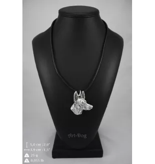 Pharaoh Hound, Kelb tal-Fenek - Dog necklace in gift box, silver-plated locket for dog fan, striking pendant by Art-Dog brand