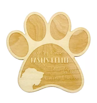 Petit basset griffon vendéen - Sous-verre mug, sous-verre gravé avec chien, cadeau pour amoureux des chiens par la marque Art-Dog