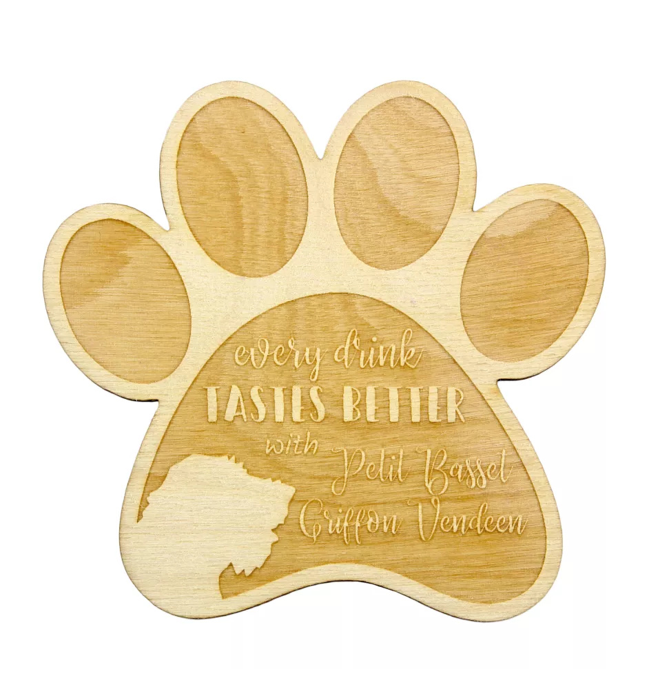 Kleiner Basset Griffon Vendéen, Petit Basset Griffon Vendéen - Tasse Untersetzer, graviert Untersetzer mit Hund, Geschenk für Hundeliebhaber von Art-Dog Marke