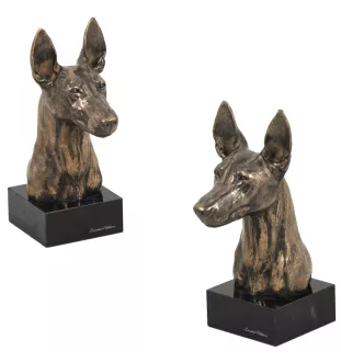 Pharaonenhund, Pharaoh Hound, Kelb tal-Fenek - Hundestatue, Büste auf Steinsockel, Skulptur, Trophäe für Hundeausstellung der Marke Art-Dog
