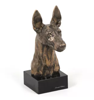 Pharaonenhund, Pharaoh Hound, Kelb tal-Fenek - Hundestatue, Büste auf Steinsockel, Skulptur, Trophäe für Hundeausstellung der Marke Art-Dog