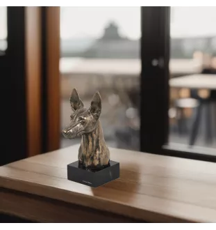 Pharaonenhund, Pharaoh Hound, Kelb tal-Fenek - Hundestatue, Büste auf Steinsockel, Skulptur, Trophäe für Hundeausstellung der Marke Art-Dog