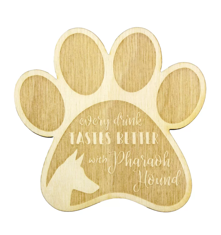 Pharaoh Hound, Kelb tal-Fenek - Mug coaster, engraved coaster with dog, gift for dog lover by Art-Dog brand