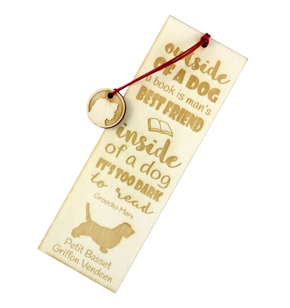 Kleiner Basset Griffon Vendéen, Petit Basset Griffon Vendéen - Lesezeichen mit Hund, personalisiertes Lesezeichen, Geschenk für Bücherwurm von der Marke Art-Dog