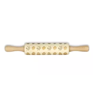 Petit Basset Griffon Vendéen - small rolling pin with a dog pattern, a rolling pin for children's dough, decorating ceramic clay by Art-Dog brand