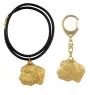 Petit Basset Griffon Vendéen - keychain and necklace with a dog in a box, high-quality gold-plated product, Art-Dog brand