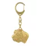 Petit Basset Griffon Vendéen - keychain and necklace with a dog in a box, high-quality gold-plated product, Art-Dog brand