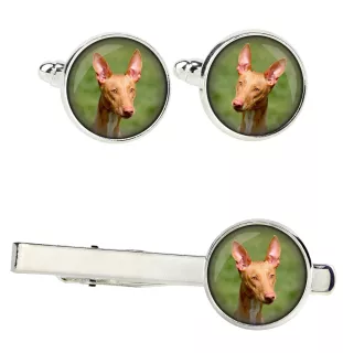 Pharaonenhund, Pharaoh Hound, Kelb tal-Fenek Ärmelknöpfe und Krawatte mit Ihrem Foto, Anzugaccessoire, Herrenschmuck der Marke Art-Dog